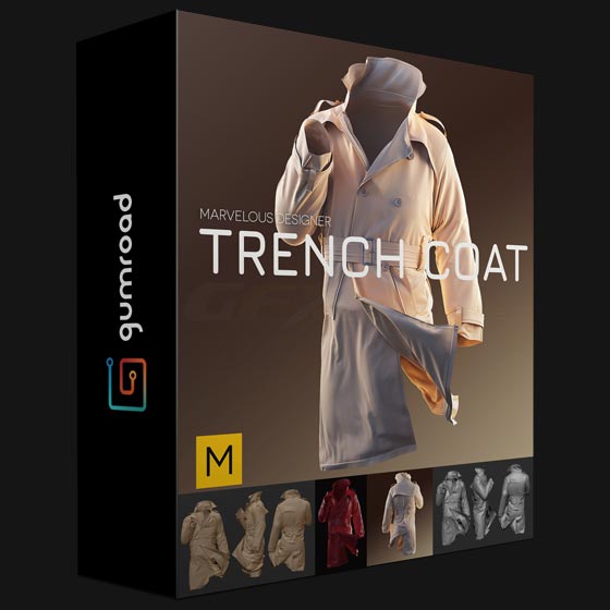 gumroad creating a trench coat using marvelous designer and zbrush